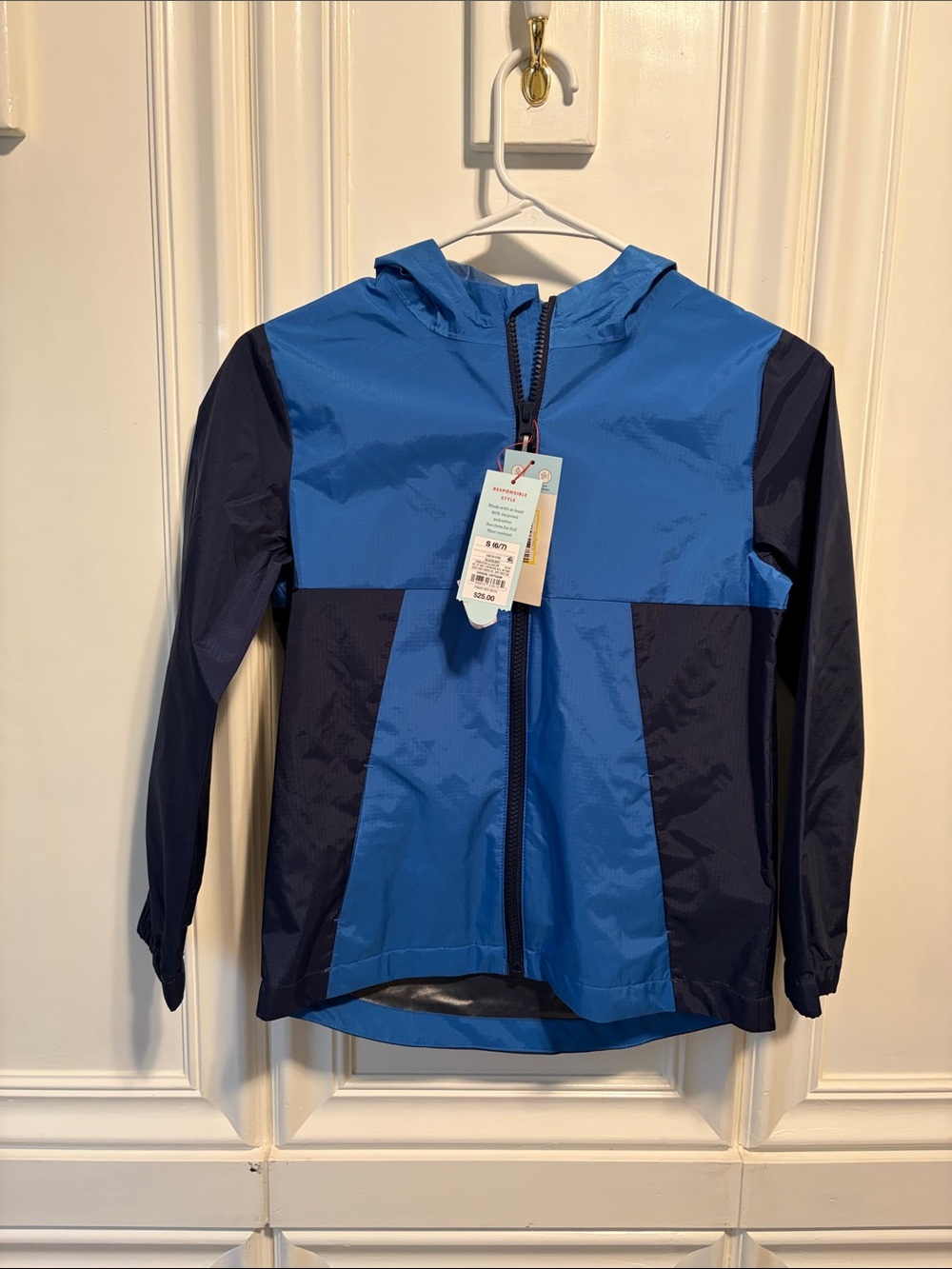 Cat & Jack Blue and Navy Hooded Rain Jacket